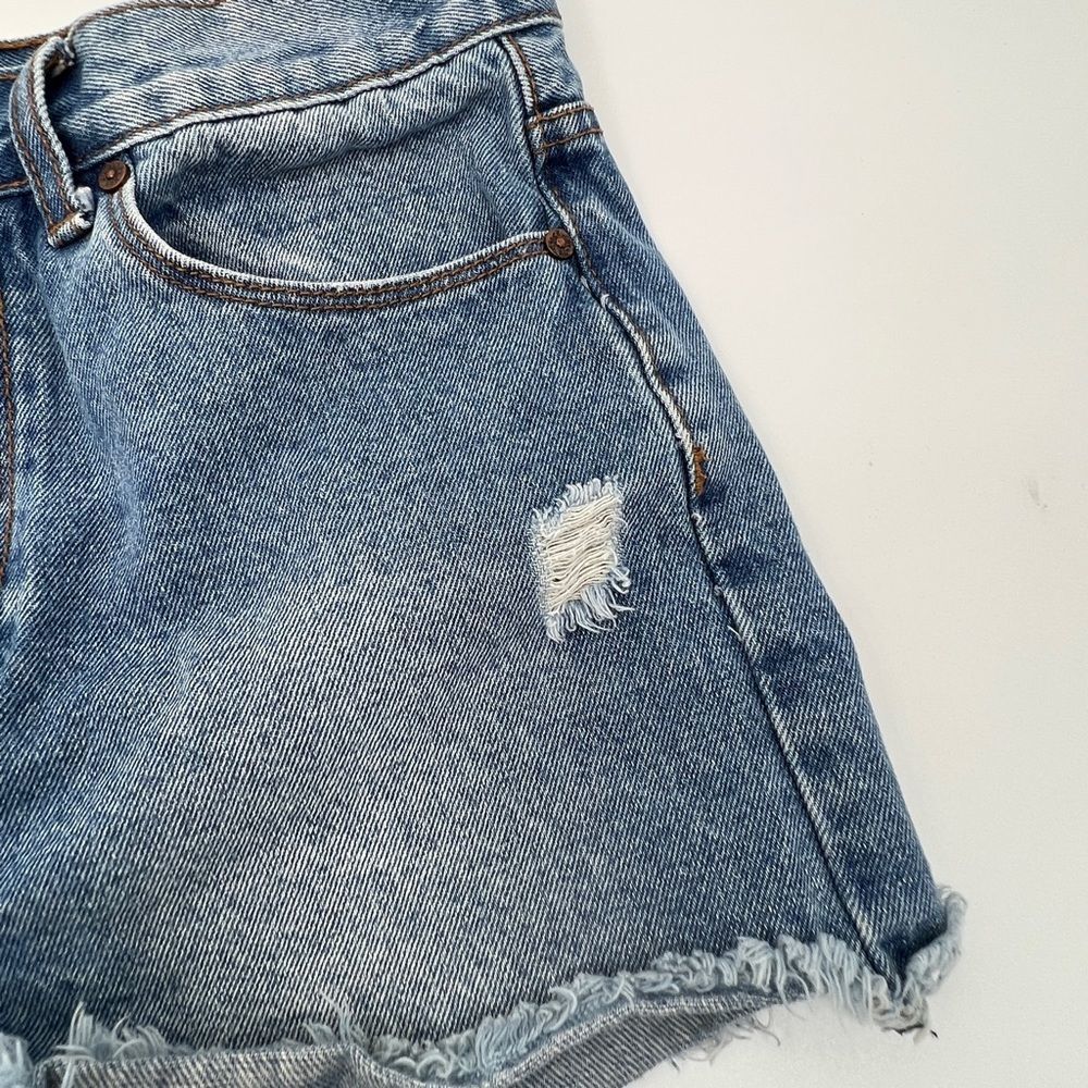 Denim Colab cut off denim jean shorts women's size 30 blue white - Picture 7 of 12